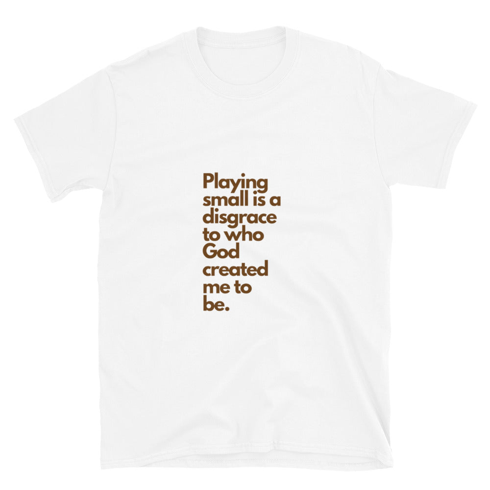 Playing Small White Short-Sleeve Unisex T-Shirt - Young Woman