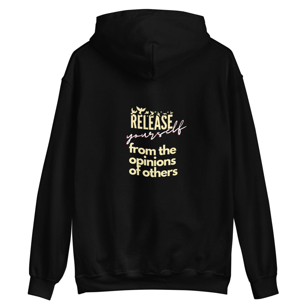 Release Yourself Black Unisex Hoodie - Young Woman