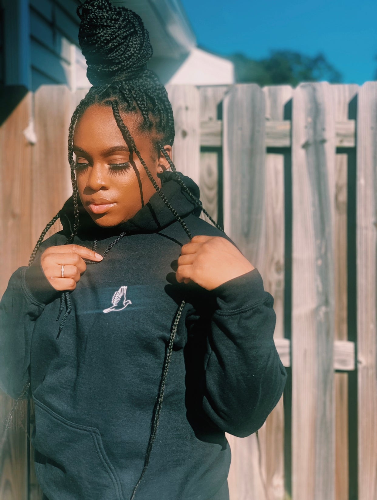 Release Yourself Black Unisex Hoodie - Young Woman