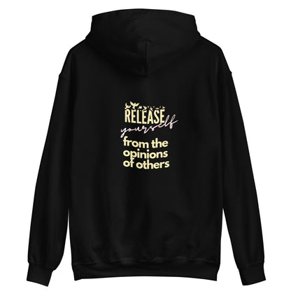 Release Yourself Black Unisex Hoodie - Young Woman